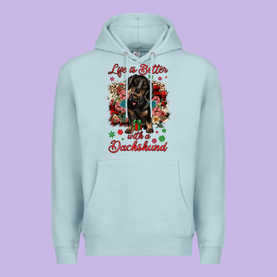 Christmas Life Is Better With A Dachshund Premium Hoodie Designed By Jahusdesignshop