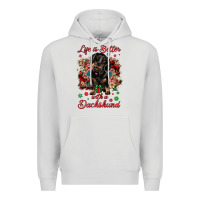 Dove Grey Christmas life is better with a dachshund Premium Hoodie - JahusDesignShop