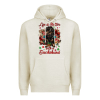 Oatmeal Heather Christmas life is better with a dachshund Premium Hoodie - JahusDesignShop
