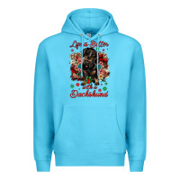 Ocean Blue Christmas life is better with a dachshund Premium Hoodie - JahusDesignShop