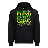 Black lucky girl st. patricks day Urban Hoodie - HowdyJamesFarm