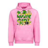 Fuchsia Pink lucky girl st. patricks day Urban Hoodie - HowdyJamesFarm