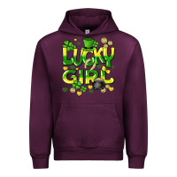 Mauve Wine lucky girl st. patricks day Urban Hoodie - HowdyJamesFarm