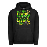 Pigment Black lucky girl st. patricks day Urban Hoodie - HowdyJamesFarm