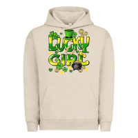 Pigment French Oak lucky girl st. patricks day Urban Hoodie - HowdyJamesFarm
