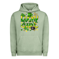 Pigment Oil Green lucky girl st. patricks day Urban Hoodie - HowdyJamesFarm