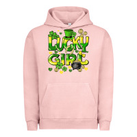 Pigment Salmon lucky girl st. patricks day Urban Hoodie - HowdyJamesFarm