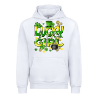 White lucky girl st. patricks day Urban Hoodie - HowdyJamesFarm