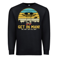 Black UFO Vintage Retro Alien Outerspace Spaceship Premium Sweatshirt - Bettercallsaul