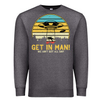Charcoal Heather UFO Vintage Retro Alien Outerspace Spaceship Premium Sweatshirt - Bettercallsaul