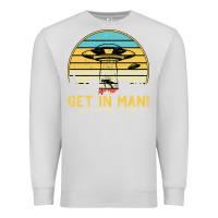 Dove Grey UFO Vintage Retro Alien Outerspace Spaceship Premium Sweatshirt - Bettercallsaul