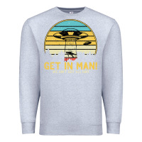 Heather Grey UFO Vintage Retro Alien Outerspace Spaceship Premium Sweatshirt - Bettercallsaul