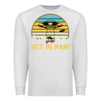 Oatmeal Heather UFO Vintage Retro Alien Outerspace Spaceship Premium Sweatshirt - Bettercallsaul