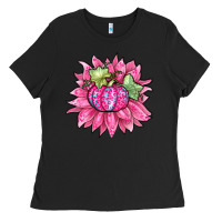 Black sunflower pumpkin breast cancer Ladies Tee - Zillion Design Studio