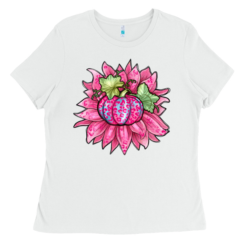 Sunflower Pumpkin Breast Cancer Ladies Tee by Zillion Design Studio | Teevron