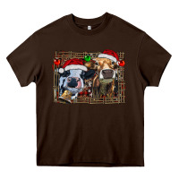 Chocolate Brown christmas heifers with leopard and cowhide background Heavy Core Tee - RanaPortraitStore