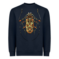 Navy Acrocinus Beetle Illustrations Heavyweight Sweatshirt - LillyAllenDesigns