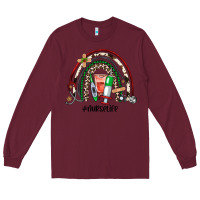 Burgundy Christmas nurselife rainbow Long Sleeve Tee - JahusDesignShop