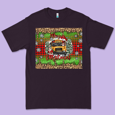 Christmas School Bus Premium Tee Designed By Texasbilliewilder