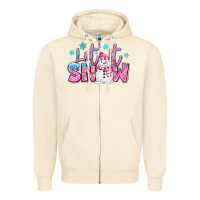 Sandshell let it snow pink christmas snowman Zipper Hoodie - MaliasSmallBusiness