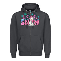 Smoke let it snow pink christmas snowman Zipper Hoodie - MaliasSmallBusiness
