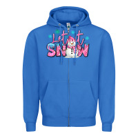 True Royal let it snow pink christmas snowman Zipper Hoodie - MaliasSmallBusiness