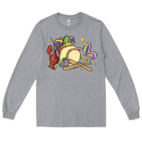 Heather Grey mardi gras baseball Long Sleeve Tee - MaliasSmallBusiness