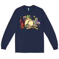 Navy mardi gras baseball Long Sleeve Tee - MaliasSmallBusiness