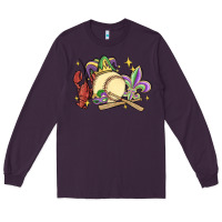 Plum mardi gras baseball Long Sleeve Tee - MaliasSmallBusiness