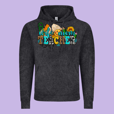 Wife Mom Teacher With Sunflowers Vintage Hoodie Designed By Adodesignshop