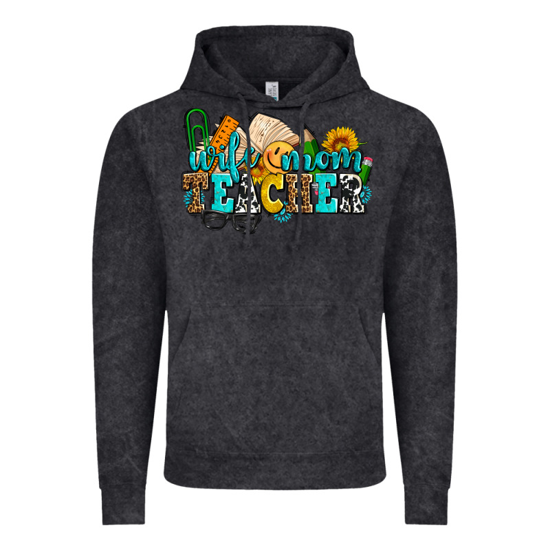 Wife Mom Teacher With Sunflowers Vintage Hoodie by AdoDesignShop | Teevron