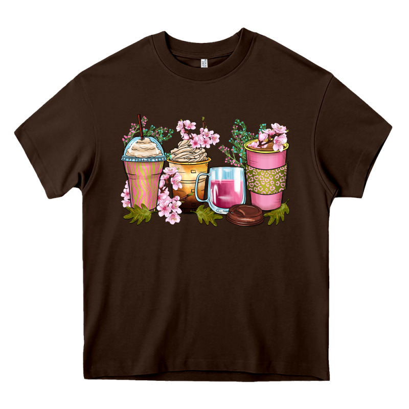 Flowers Coffee Cups Heavy Core Tee by Zillion Design Studio | Teevron
