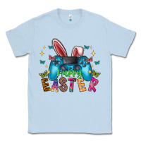 Dusty Blue Happy Easter Gamer Classic Tee - CowhideDigitalArt