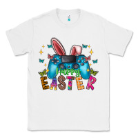 White Happy Easter Gamer Classic Tee - CowhideDigitalArt