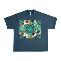 Midnight Navy gemstone leopard cowhide Urban Heavy Tee - NancyCooperArtShop