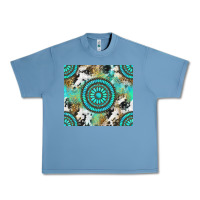 Pebble Blue gemstone leopard cowhide Urban Heavy Tee - NancyCooperArtShop