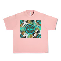 Salmon gemstone leopard cowhide Urban Heavy Tee - NancyCooperArtShop