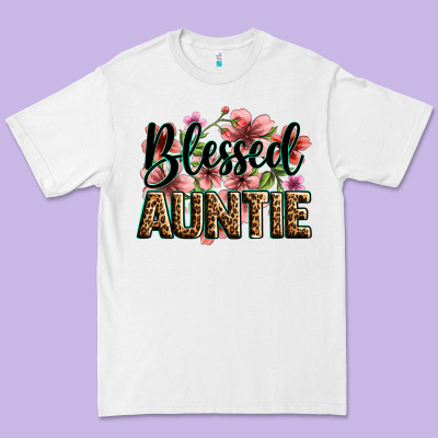 Flowers Blessed Auntie Premium Tee Designed By Zillion Design Studio