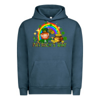 Pigment Midnight Navy St. Patrick's Day Elf with elements Urban Hoodie - HowdyJamesFarm