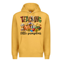 Mustard Teaching Little Pumpkins Premium Hoodie - texasbilliewilder