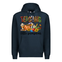 Navy Teaching Little Pumpkins Premium Hoodie - texasbilliewilder