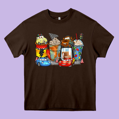 Cartoon Characters Coffee Cups Heavy Core Tee Designed By Zillion Design Studio