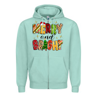 Seafoam merry and bright Zipper Hoodie - MaliasSmallBusiness