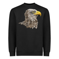 Black American White Sea Eagle Head Heavyweight Sweatshirt - LillyAllenDesigns