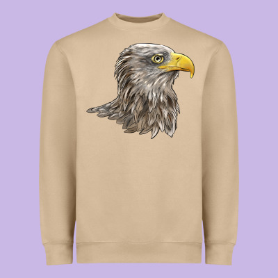 American White Sea Eagle Head Heavyweight Sweatshirt Designed By Lillyallendesigns