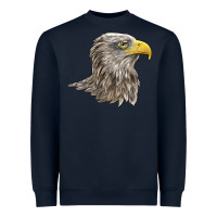 Navy American White Sea Eagle Head Heavyweight Sweatshirt - LillyAllenDesigns