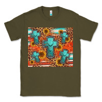 Army Green turquoise cross pattern Classic Tee - Jasminsmagicworld