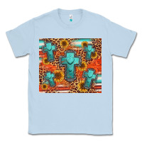 Dusty Blue turquoise cross pattern Classic Tee - Jasminsmagicworld