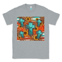 Heather Grey turquoise cross pattern Classic Tee - Jasminsmagicworld