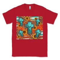 Red turquoise cross pattern Classic Tee - Jasminsmagicworld